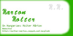 marton molter business card
