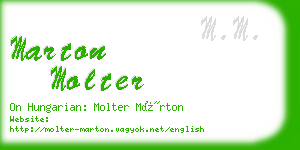 marton molter business card